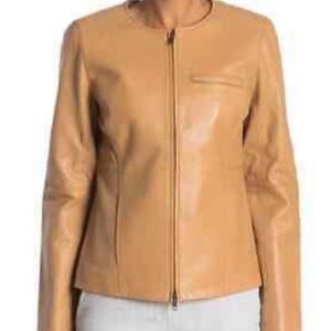 NWT - Eileen Fisher - Small leather jacket - retail $898